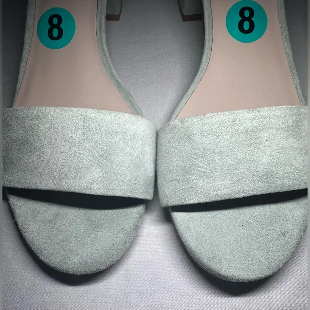 Free People Women's Suede Heels - Light green Size 8 - Picture 2 of 9